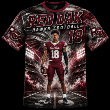 3D Custom Athletic Shirt Red Oak
