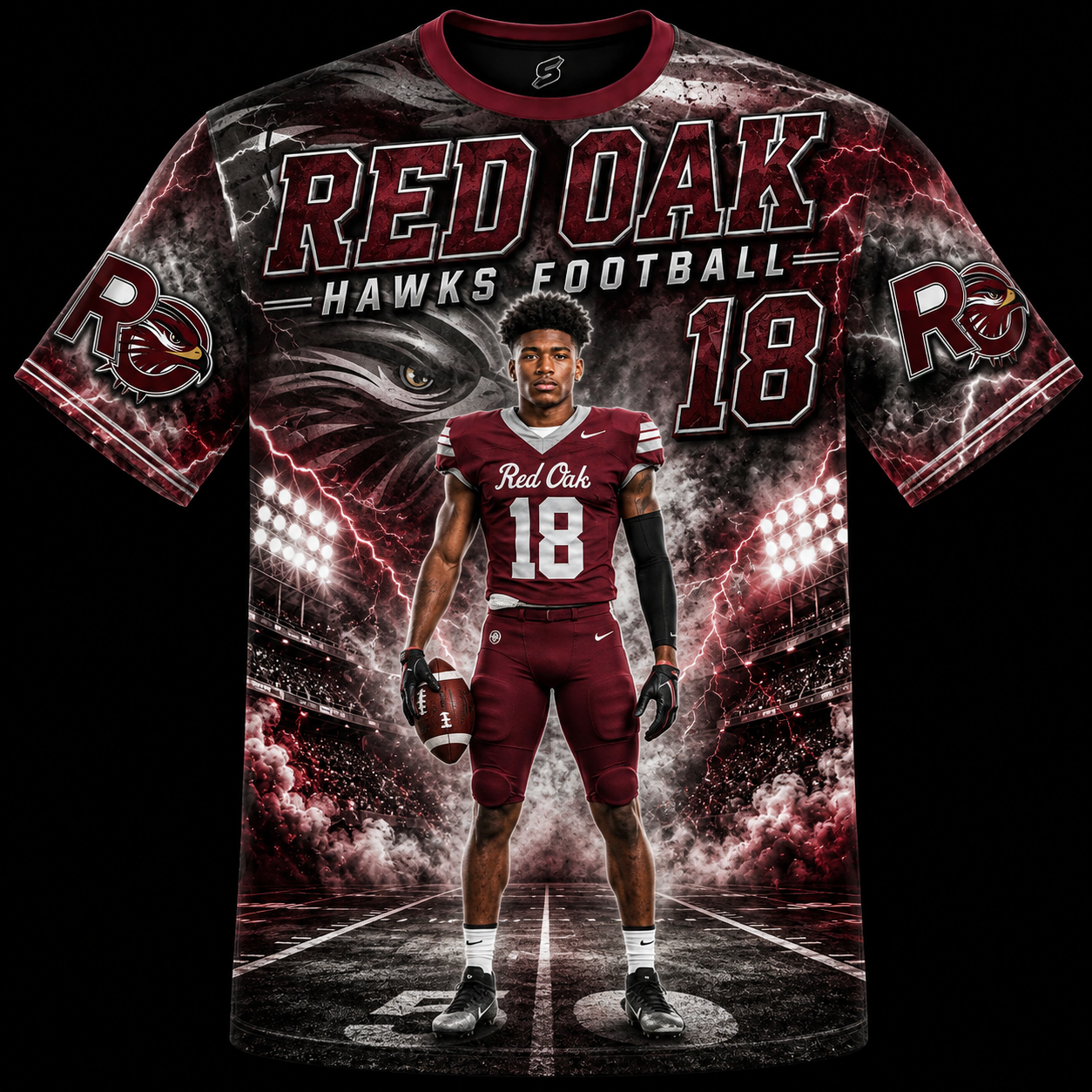 3D Custom Athletic Shirt Red Oak