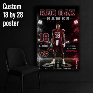 Custom 18x28 Athlete Poster Red Oak