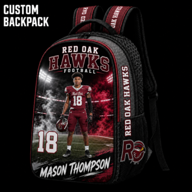 Custom All-Over Printed Backpack Red Oak