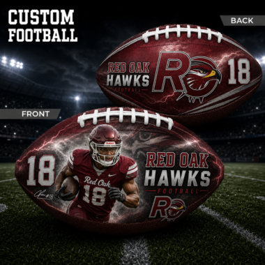 Custom Football Red Oak